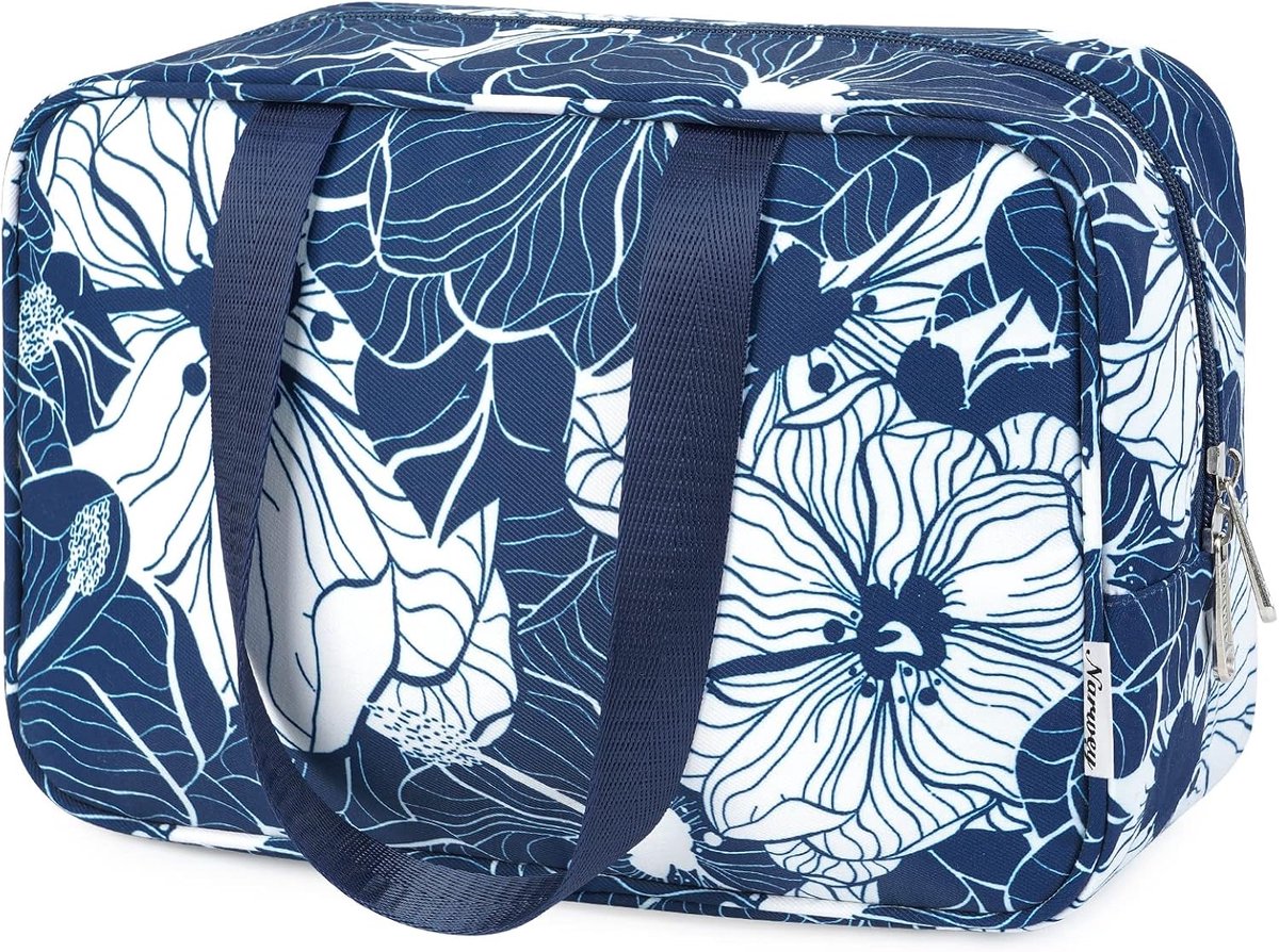 Thijox - Grote Toilettas voor Vrouwen, Draagbare Make-up Organizer met Handvatten, Hangende Toilettas met 4 Vakken voor Reizen, Cosmetische Organizer