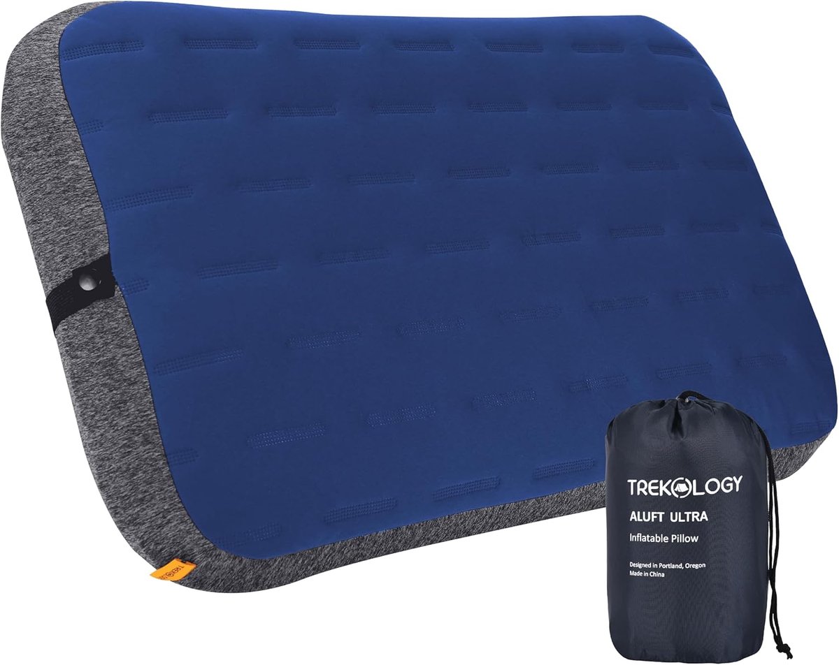 Thijox - Opblaasbaar Campingkussen - Groot Ultra Licht Hoofdkussen voor Strand en Buiten, Ideaal voor Avontuurlijke Reizen, Blauw