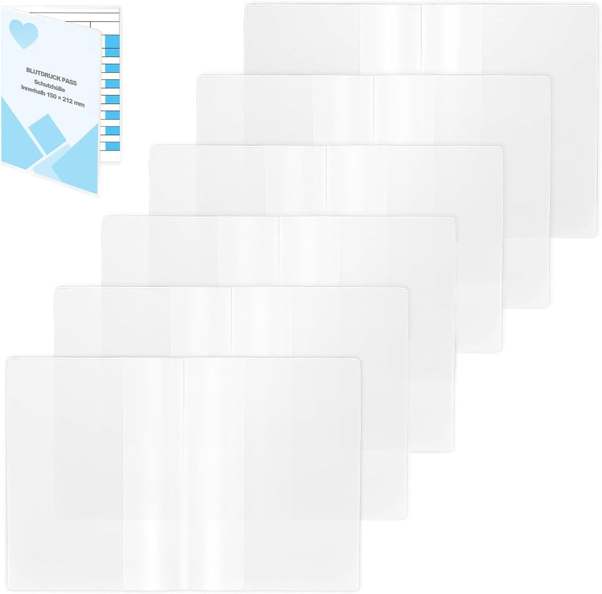 Thijox - 6 Stuks Vaccinatiepaspoorthoezen A6 ID-Kaart Hoes 150x212 mm Waterdichte Beschermhoes voor Paspoort, Vaccinatieboek, Medische Documenten