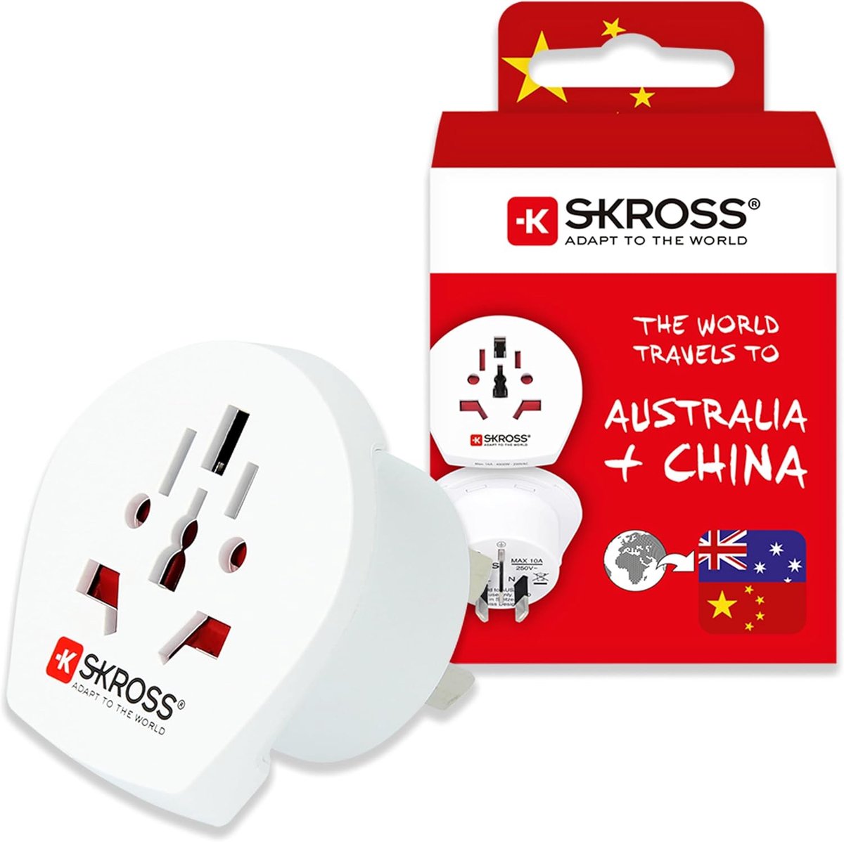 Thijox - Internationale Reisadapter voor Australië en China - Universele Stekker - Bescherming tegen Elektrische Schokken - 100V-250V, 1000W-2500W - K