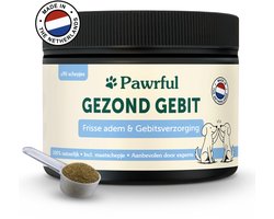 Pawrful Gezond Gebit - Frisse Adem & Gebitsverzorging - 100% Natuurlijk - Tegen stinkende adem, tandplak, tandsteen en gele tanden - Bright Dental Verzorging