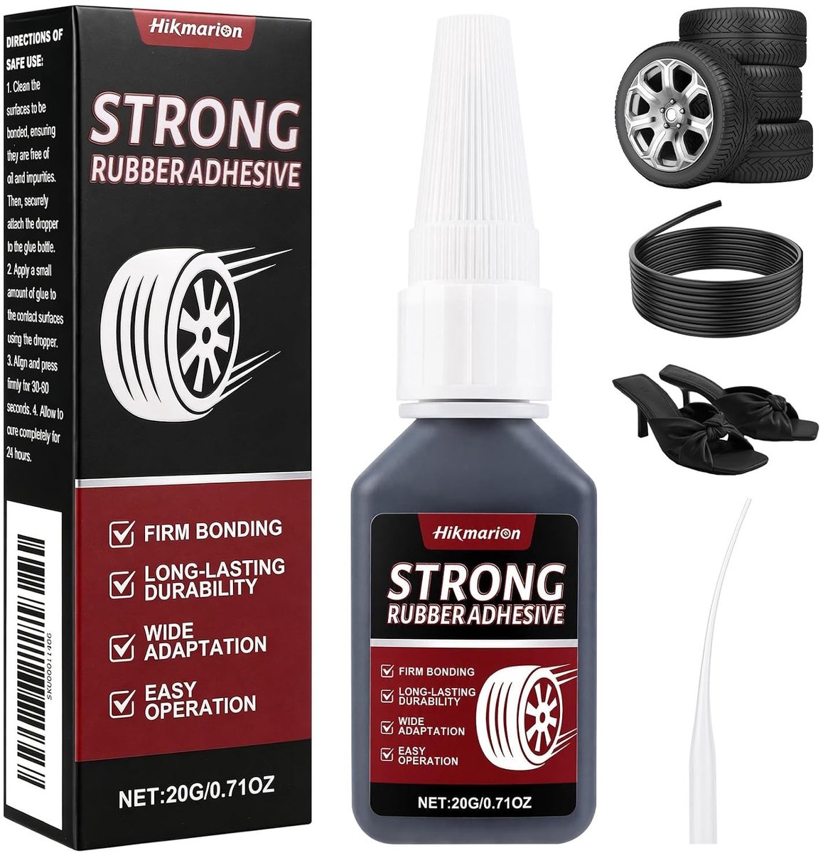 Extra sterke waterdichte rubberen lijm 20 g - Sneldrogend voor rubberen producten, banden en riemen