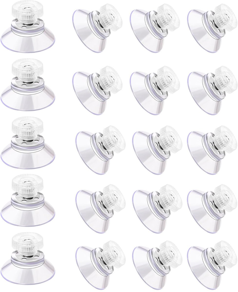 Zuignap met schroefdraad - Transparante Zuignap (25 mm diameter)- Clear PVC Sucker Pad Strong Adhesive Suction Hook Holder for Window Car Glass Shade Cloth Glass Bathroom Wall Door- 20 Stuks