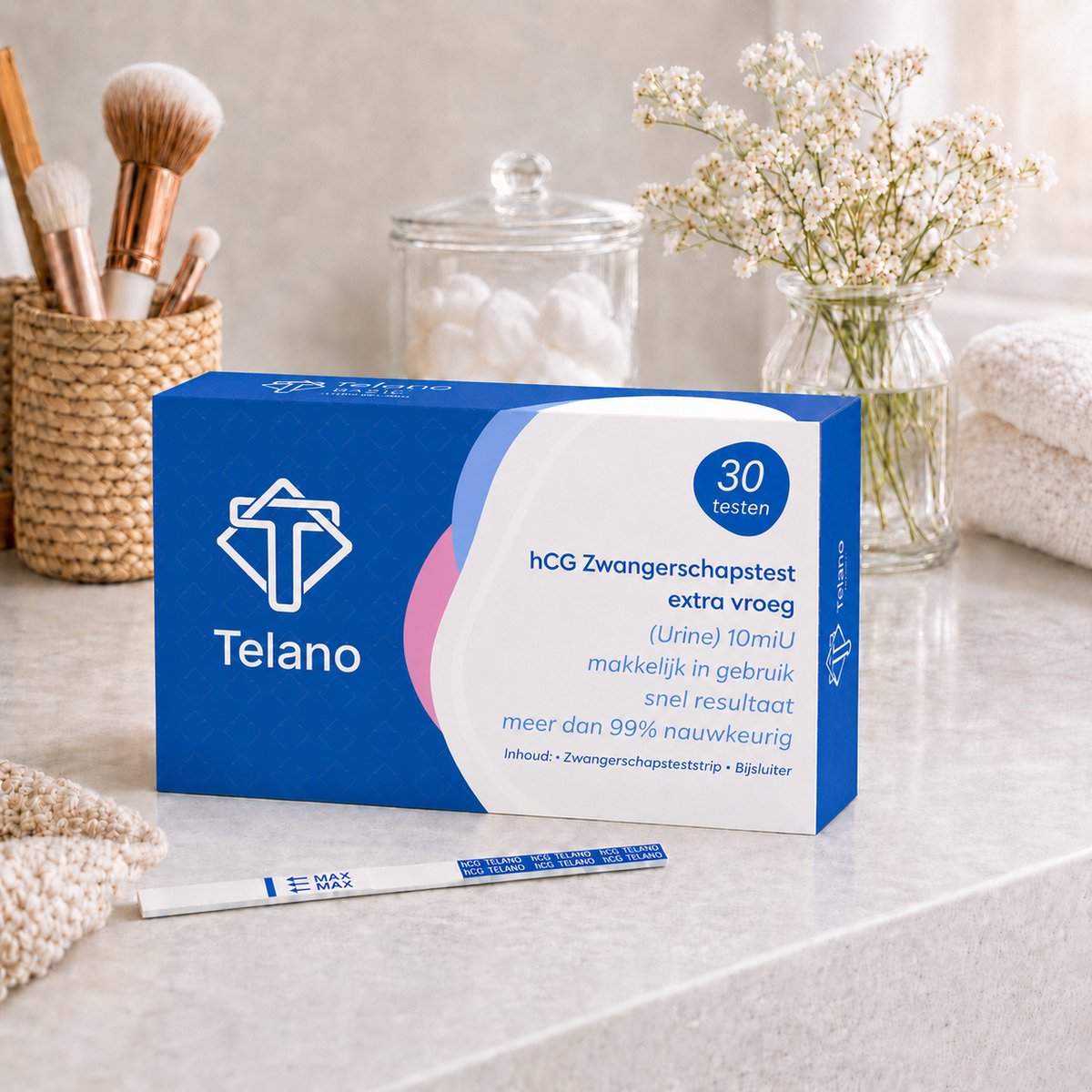 Telano 50x Ovulatietest + 30x Zwangerschapstest Extra Vroeg Set - Ovulatiekalender - Strip - Dipstick – foto 5