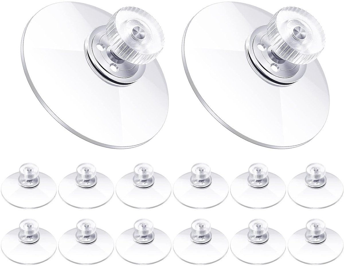 Zuignap met schroefdraad - Transparante Zuignap (50 mm diameter)- Clear PVC Sucker Pad Strong Adhesive Suction Hook Holder for Window Car Glass Shade Cloth Glass Bathroom Wall Door- 15 Stuks