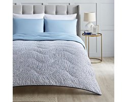 Dekbed en kussensloopset - Dekbed zonder hoes - Comfortabel slapen - Ingebouwde hoes Smartfil - 200 x 200 cm - Blauw