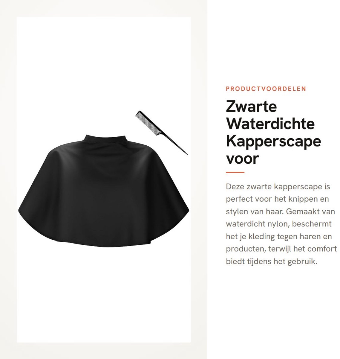 Inovra- Kapperscape Waterdicht - Kapperscape Volwassenen - Zwarte Cape - Verstelbaar Ontwerp - 81 cm x 74 cm - Hoogwaardig Nylon - Kappercape