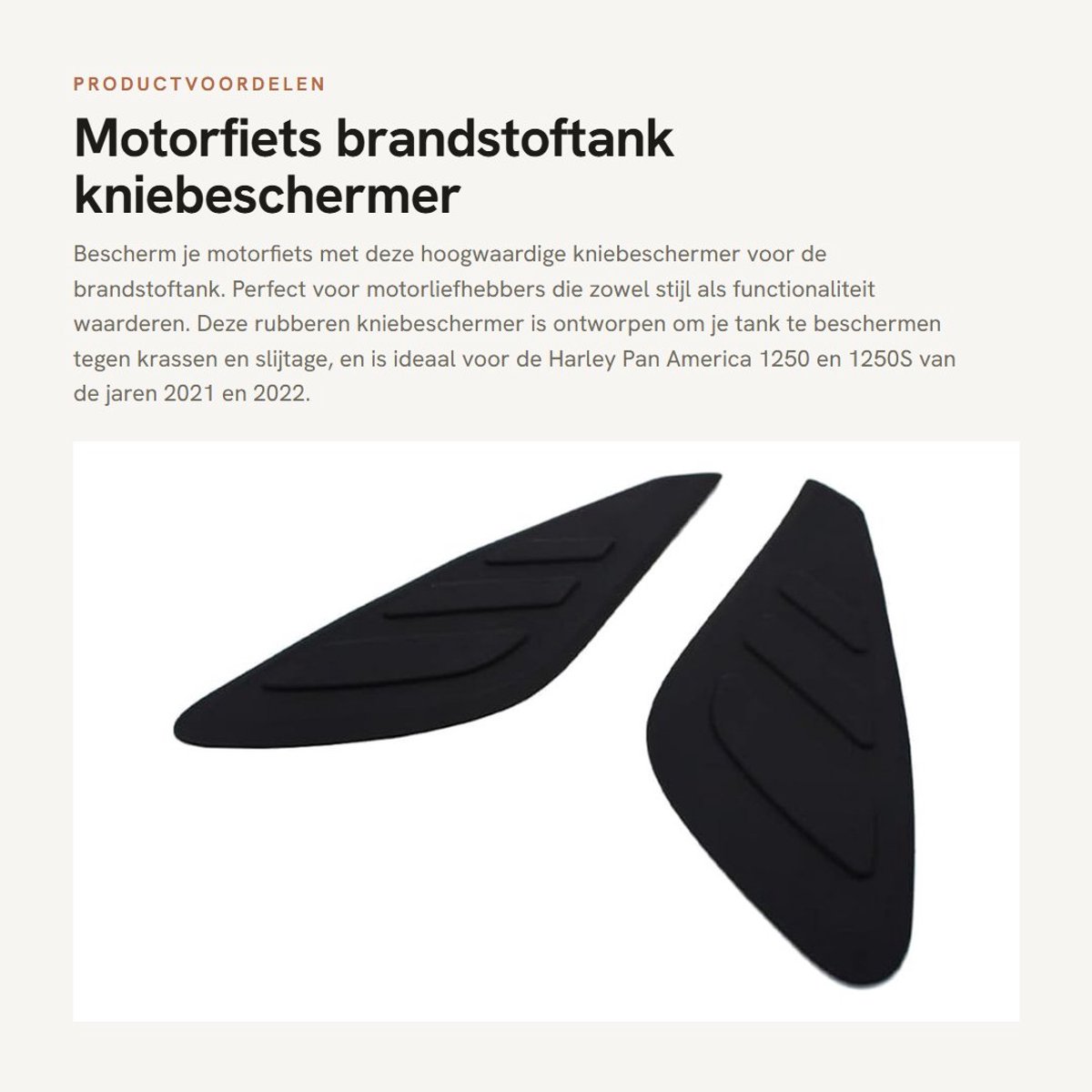 Inovra- Brandstoftank Kniebeschermer Rubber - Motorfiets Beschermer - Zwart - Sterke Hechting - 2 Stuks - Uniek Ontwerp - Tankbeschermer