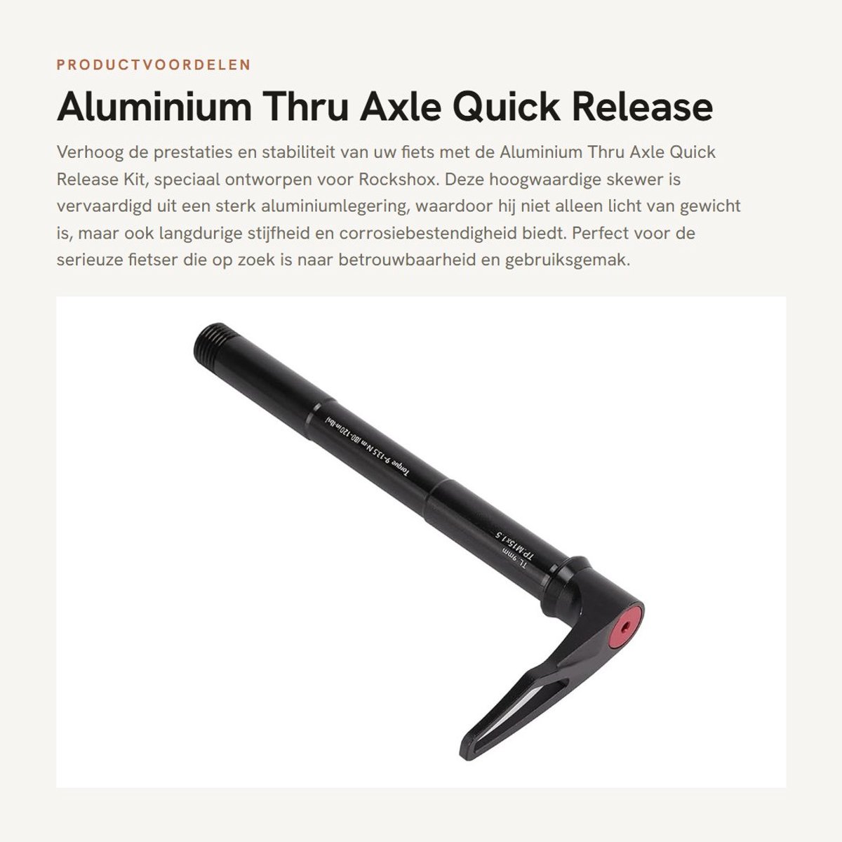 Inovra- Quick Release Kit - Aluminium - Thru Axle - Hoogwaardige Sterkte - Schokbestendig - Eenvoudige Montage