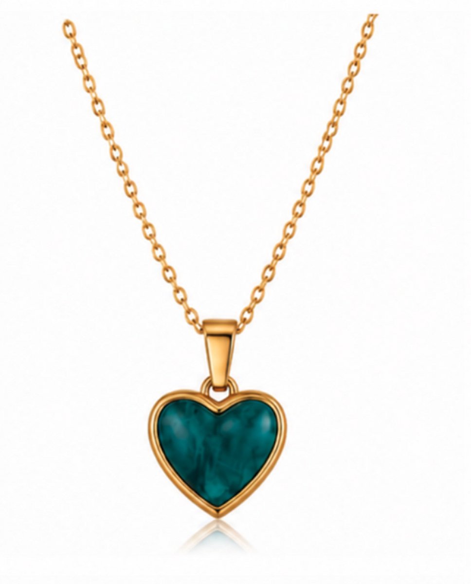 ketting met hartje - verguld - Stijlvolle ketting - Goudkleurig - Roestvrijstalen -Cadeau Voor Vrouwen- cadeau -Valentijn - Liefde - Verrassing
