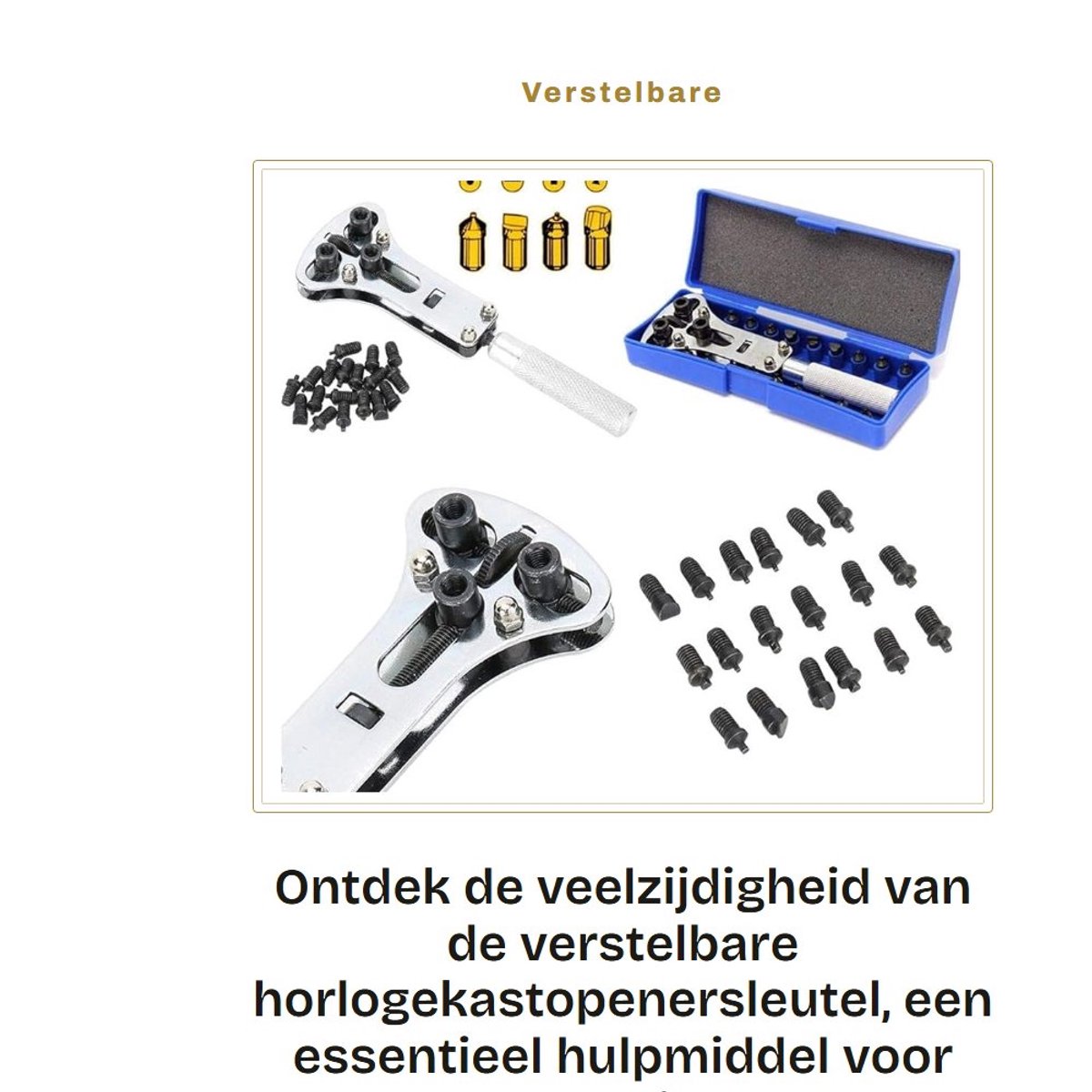 Inovra - Verstelbare horlogekastopenersleutel - Horlogereparatieset - Roestvrij staal - Batterijen vervangen - Praktisch hulpmiddel voor horloge r...