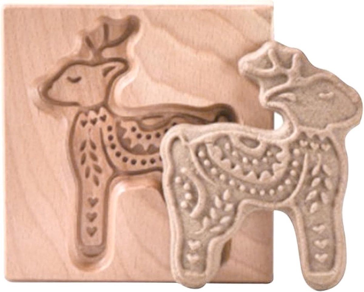 Houten Koekjesuitsteekvorm in de Vorm van een Kleine Hert, Ideaal voor Taartdecoratie en Bakken van Koekjes, Keukenhulpmiddel voor Ambachtelijke Creaties