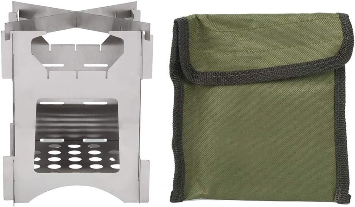 Draagbare Vuurplaats voor Buiten, Vouwbare Houtgestookte Kookplaat voor Kamperen, Hiking en BBQ Activiteiten