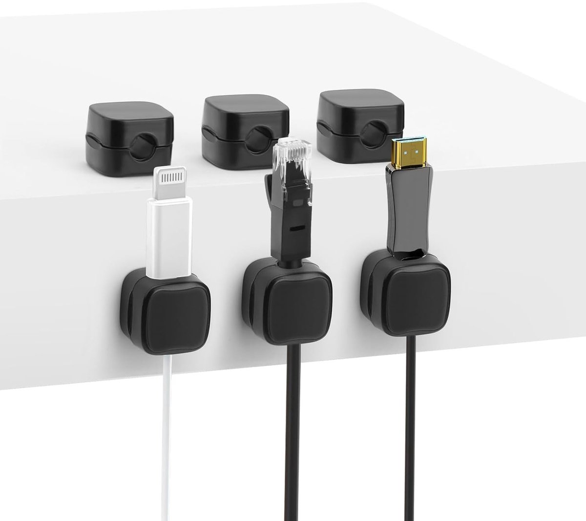 Kabelhouders met Magneetsluiting, 6 Stuks voor Kabelbeheer, Desk Organizer voor Thuis en Kantoor, Ideaal voor Kabels en Draden