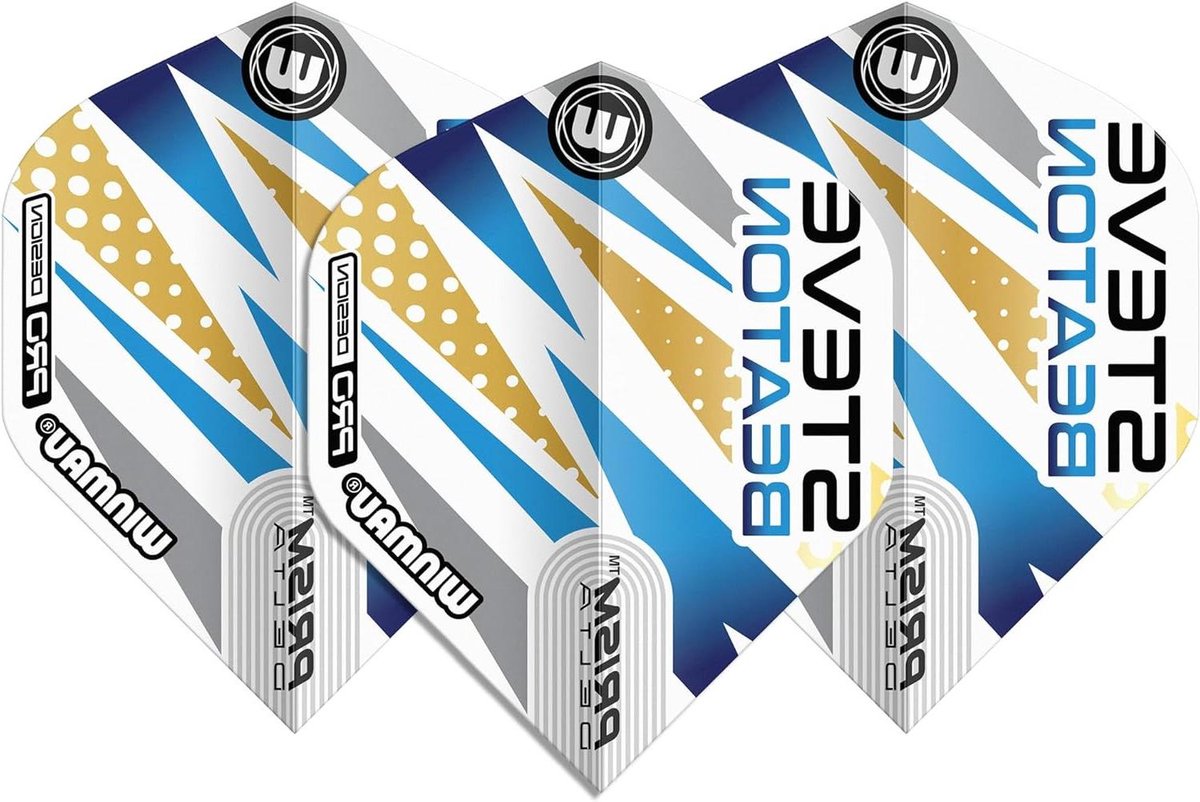 Dartvluchten Set - Darts Accessoires - Verbeter Darts Spel - Extra Dik 100 Micron - Standard Maat - Wit Blauw Goud