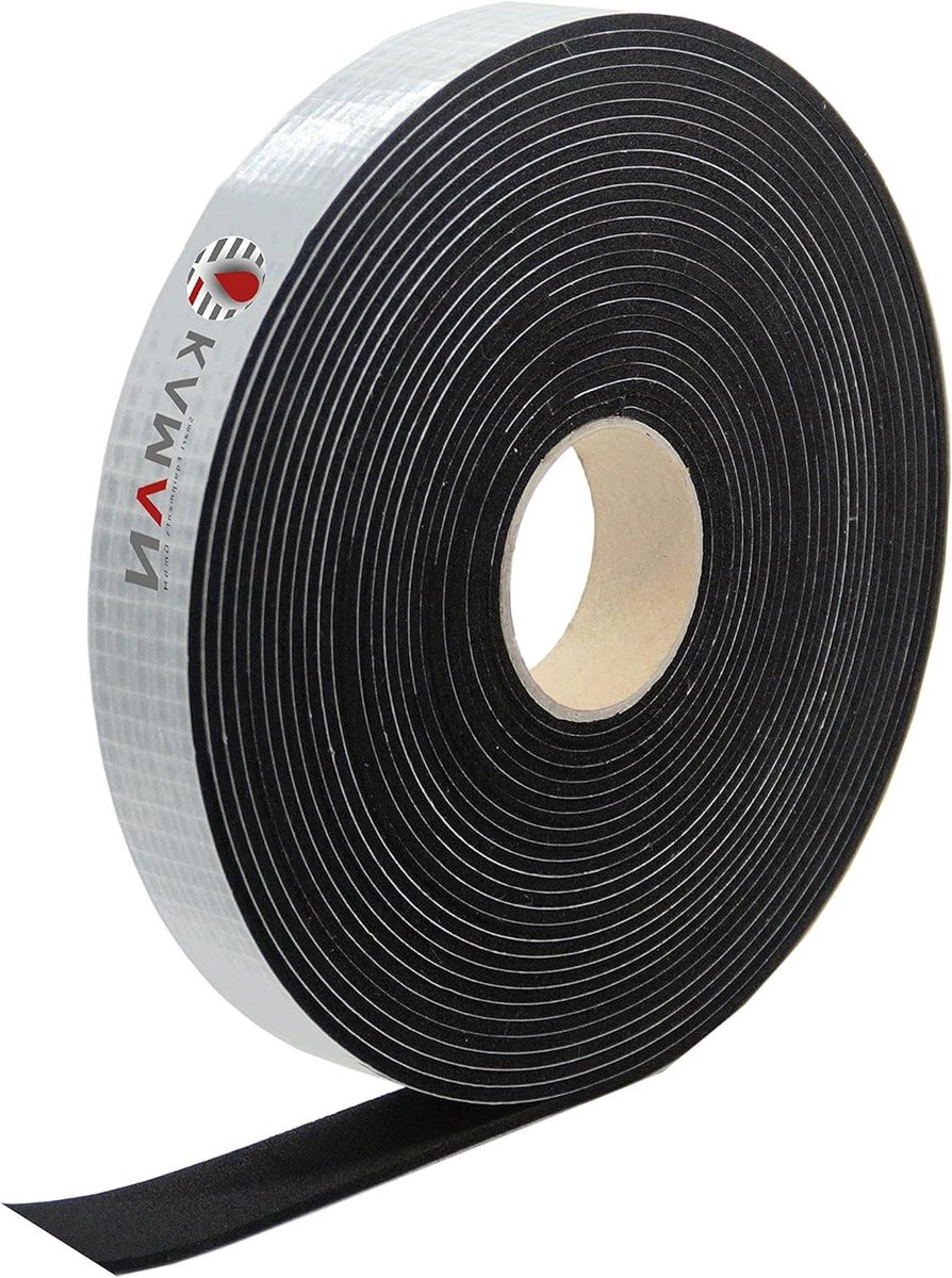 Afdichtingsband Schuimrubber - Zelfklevende Tape - Isolatie en Dichting - Gesloten Cellen Structuur - 50mm x 4mm x 5m - Zwart