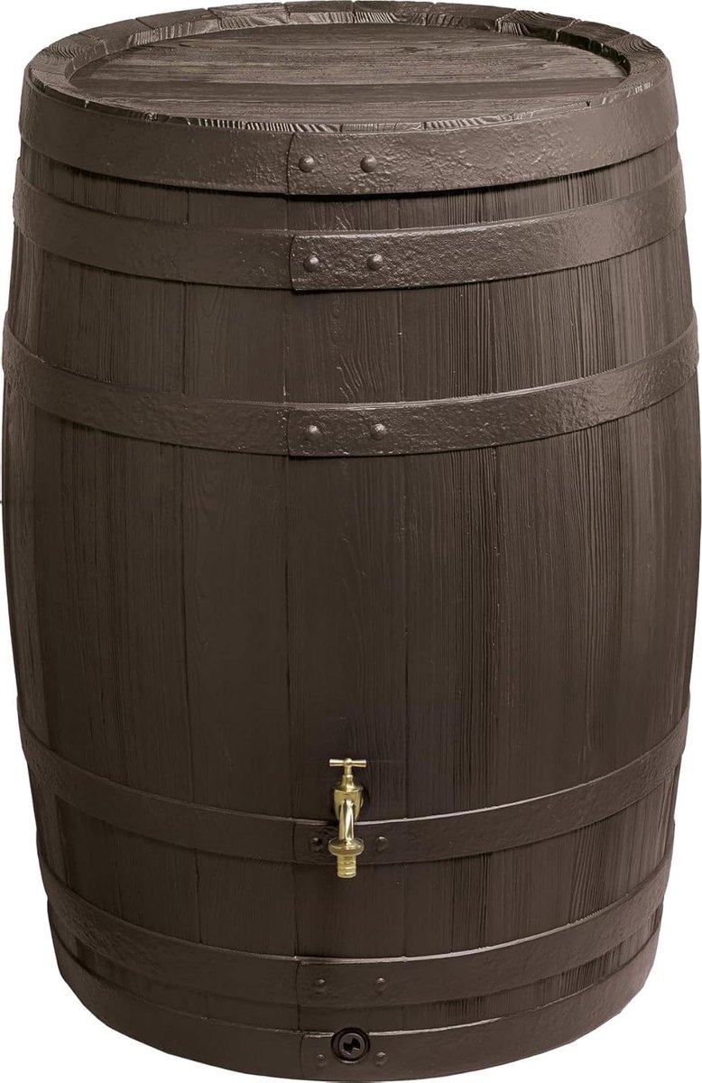 Regenton - Wateropslag Vat - Tuin Besproeien - Natuurgetrouwe Houtlook - 420 Liter - Bruin