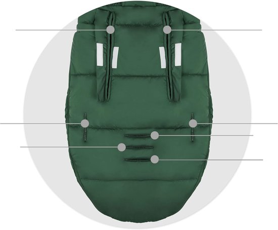 Babyvoetenzak - Kinderwagen zak - Warmte buiten - Waterafstotend materiaal - 96 x 45 cm - Kaki — afbeelding 4