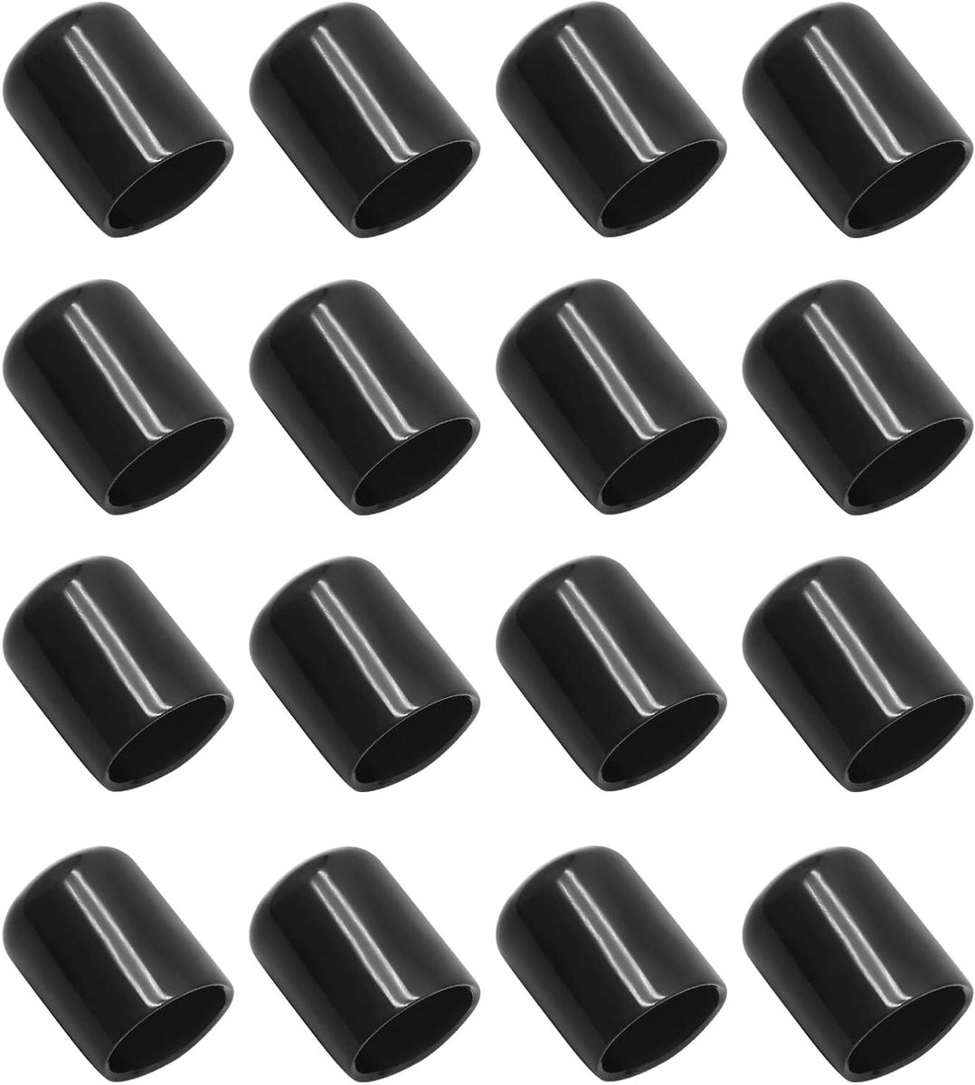 Ronde Eindkappen - Rubberen Doppen - Vloeren Beschermen - Flexibel PVC Materiaal - 12 Stuks - Zwart