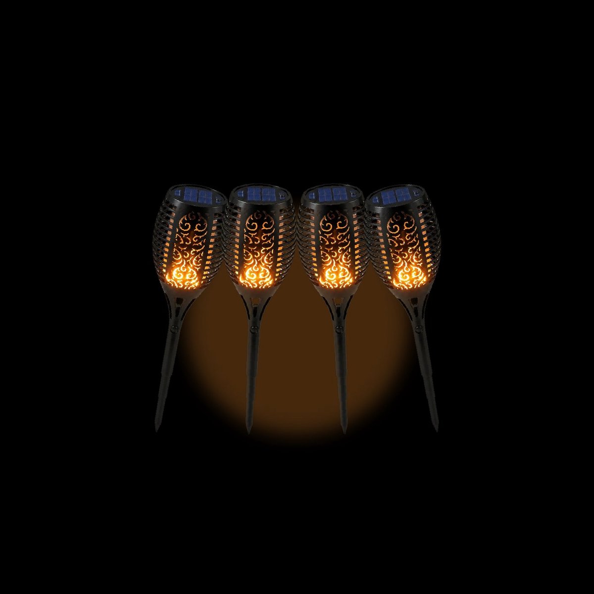 ALPINOX - Solar Flame 80 LEDS Tuinfakkel - Set van 4 - LED Tuinverlichting IP65