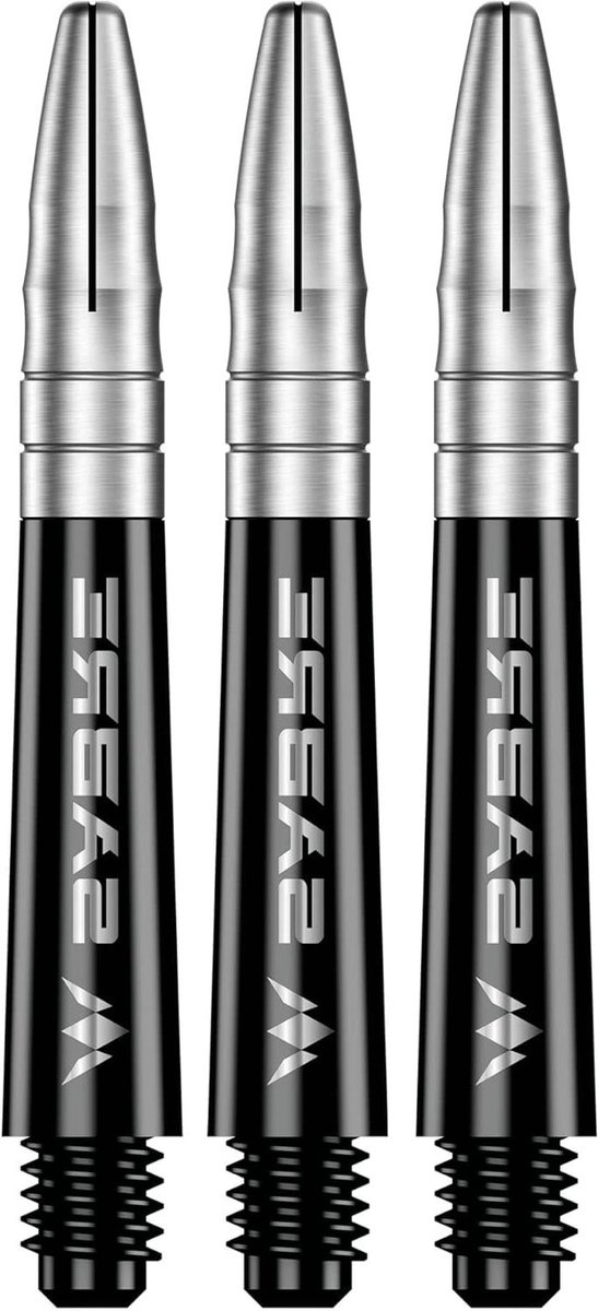 Dart Pijltjes Assen - Pijltjes Onderdelen - Darts Spelen - Polycarbonaat Met Aluminium Tip - 36 mm - Zwart/Zilver
