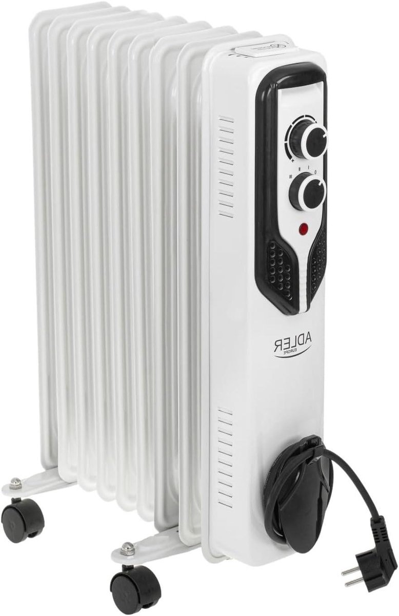 Olie Radiator - Elektrische Kachel - Ruimte Verwarmen - 9 Ribben - 2000W - Wit – foto 8