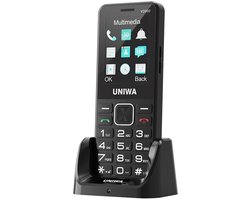 Uniwa V2000 senioren telefoon 4G - Batterij – Bluetooth 5.0 - Camera - Senioren mobiel - Senioren gsm - Met SOS noodknop - Grote toetsen - Grotere iconen - 4G SIM - Docking Station - Luid geluid - FM-Radio -Zaklamp – Usb C