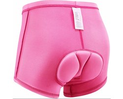 Fietsonderbroek - Fietsbroek - Fiets ondergoed - Met zeem - Wielrenbroek - Cycling shorts - Racefiets broekje - Fietskleding - Maat XXXL - Roze - Jonyx