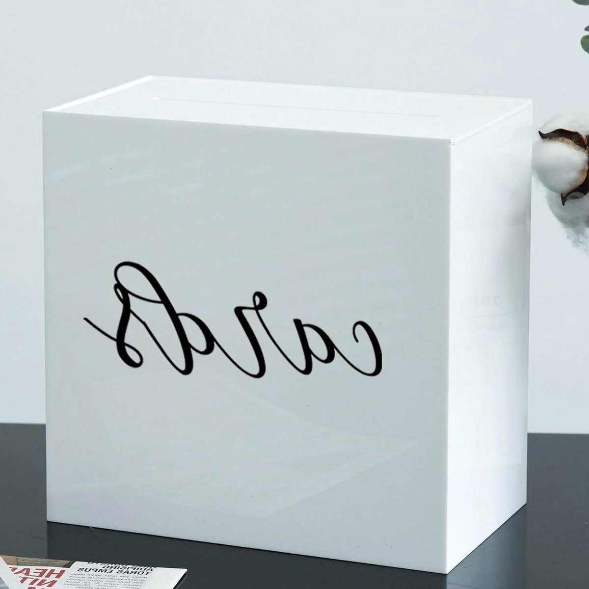 Bruiloft Kaart Doos - Geschenken Opbergdoos - Feest Decoratie - DIY Personaliseerbaar - 25x25x15 cm - Wit