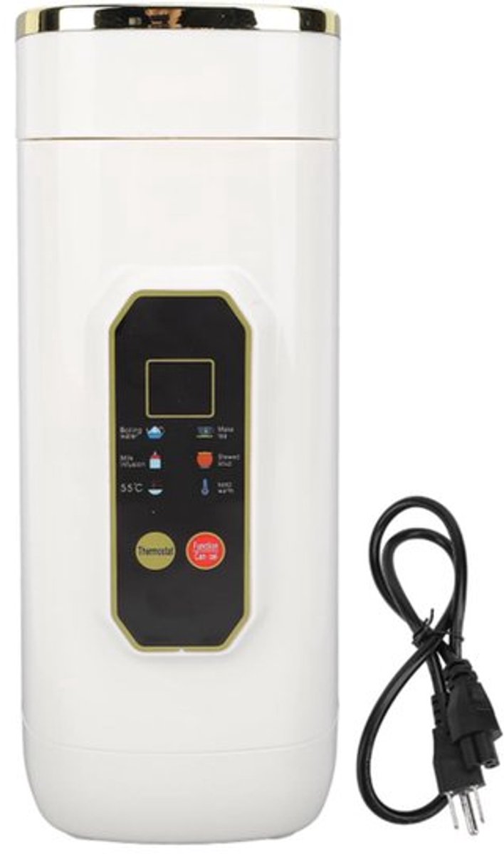 Elektrische waterkoker Waterfles Drinkfles Draagbare waterkoker Elektrische waterdispenser 650 ml 316 roestvrij staal Wit