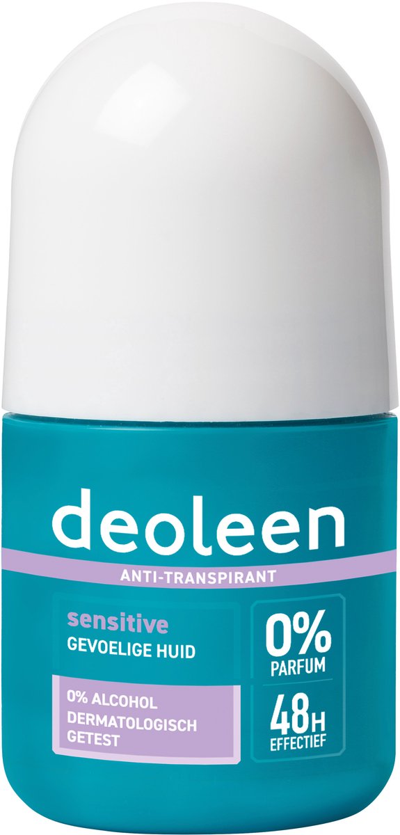 Bol.com Deoleen Anti-transpirant - Roller Sensitive - Voorkomt overmatige transpiratie en transpiratiegeur - 48 uur effectief - ... aanbieding