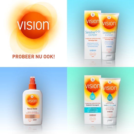 Vision zonnebrandcrèmes: Sensitive Expert SPF 30 & Natural Bronze spray.