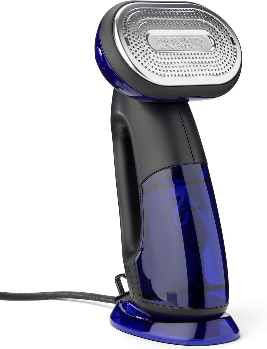 SnelShoppen - 2-in-1 Hand Stomer en Strijkijzer voor Kleding, 250ml Afneembare Watertank, 10-Sec Snelle Opwarming, Turbo Extreme Team, Zwart/Blauw