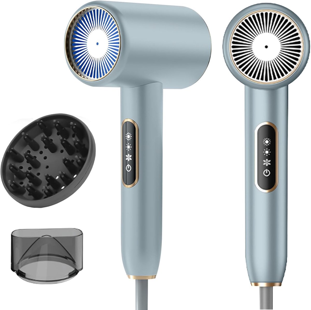 Thijox - Professionele Haardroger 2400W, Ionisch, Sneldrogend met LCD-Display, 3 Temperatuurinstellingen, 2 Snelheden, Inclusief Diffuser en Stylingmo