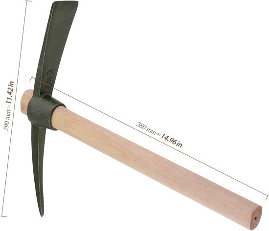 Thijox - 2 Stuks Kruishouwen met Houten Steel 38 x 29 cm, Robuuste Houthak voor Tuin, Tuingereedschap van Staal, Zwart, Perfect voor Houthakken en Tui van Thijox — afbeelding 5
