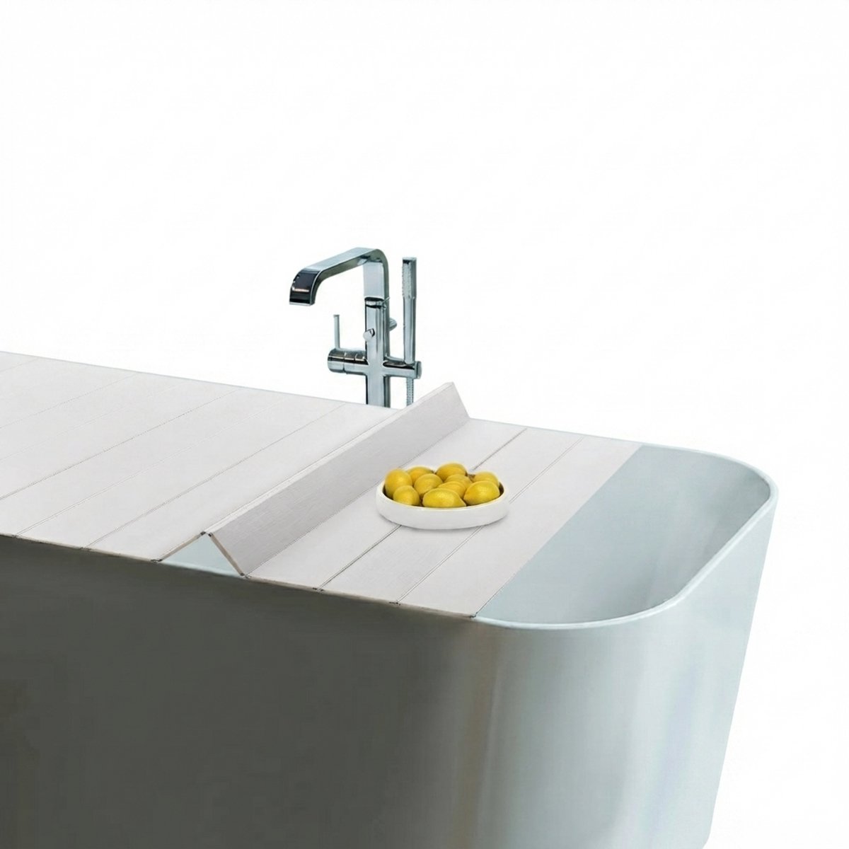 Stervia Badafdekkingsplank - Badplank - Draagvermogen Tot 5 Kg - Opvouwbaar - Houdt Badwater Langer Warm - Wit - 170 x 70 x 0.65 cm
