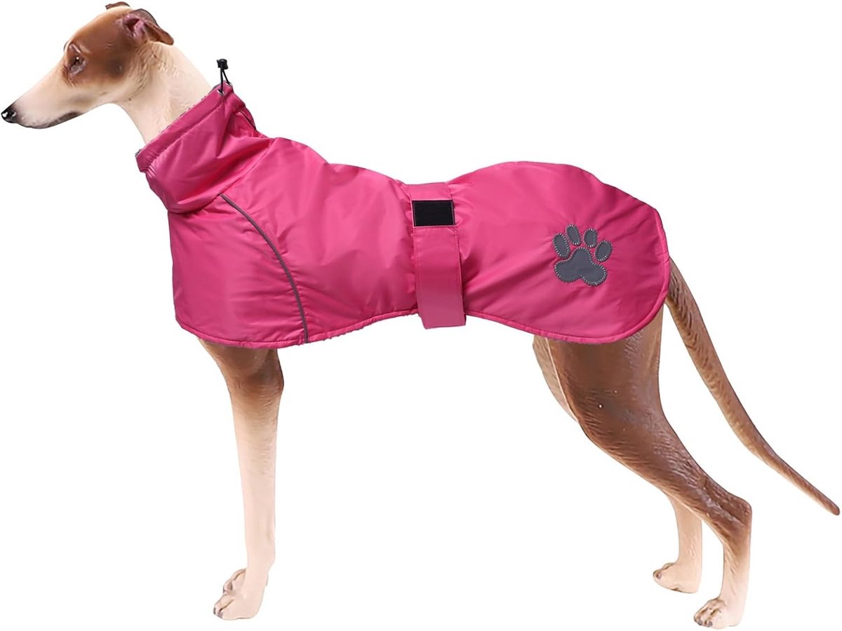 Warm Winter Jacket voor Honden met Waterdichte Buitenkant en Warm Lamswol Voering, Verstelbare Hondenkleding in Roze - M