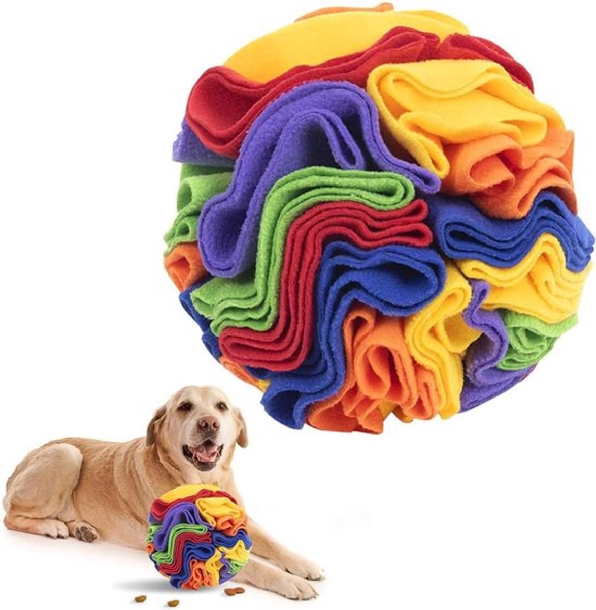 Snuffle speelgoed – Interactief – Honden – Puzzel – Traktatie – Geschikt voor Alle Hondenrassen – Blauw Snuffle Bal Voor Honden – Sniffle – Speelgoed – Snuffle Mat – Interactieve Mat – Hond – Foerageren.