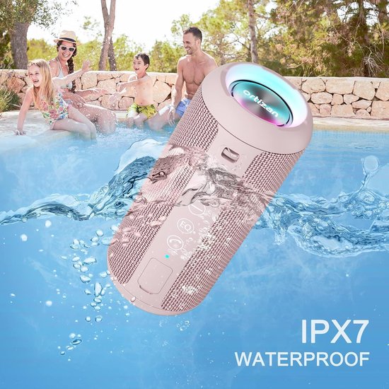 Bluetooth Luidspreker met LED Verlichting - Draagbare Mini Speaker met 360° Surround Sound, IPX7 Waterdicht, Handsfree Bellen, AUX & TF Kaart Ondersteuning — afbeelding 3