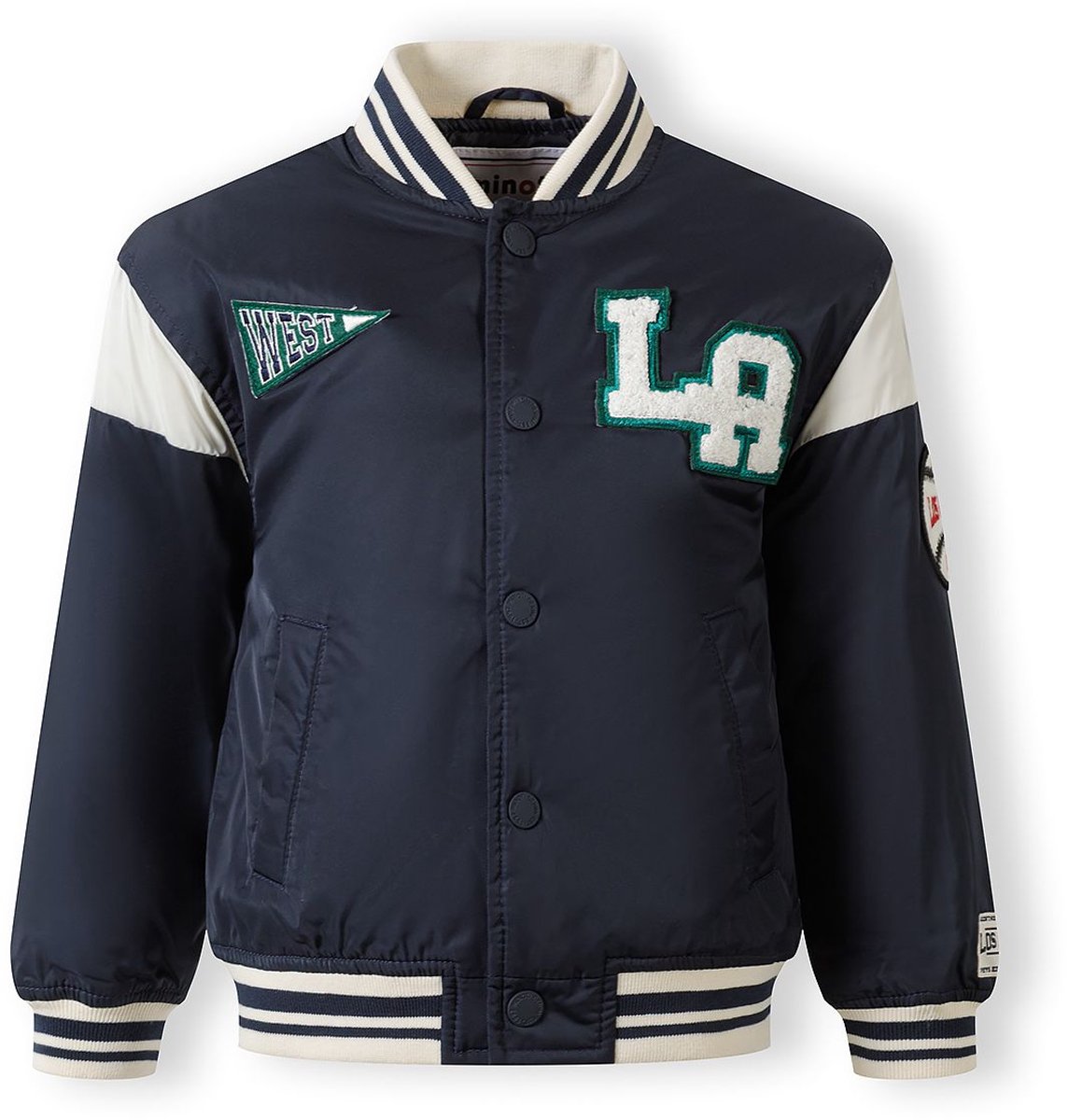 Minoti jongens varsity jas bomberjack - waterafstotend - donkerblauw