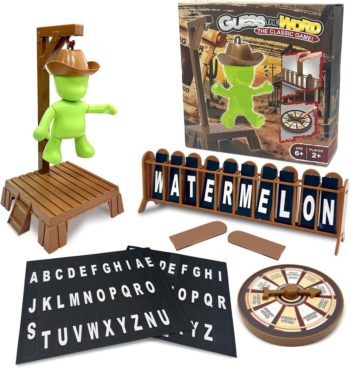 Thijox - Magnetische Hangman - Leuk Draagbaar Bordspel - Educatief Woordspel met Cowboy - Perfect Familiefeestspel voor Kinderen en Volwassenen