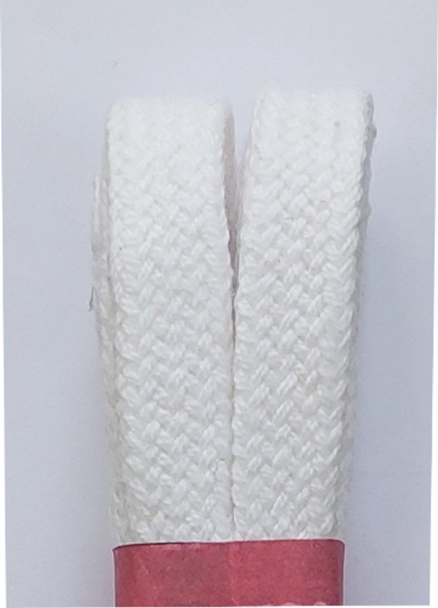 Stricker Veter - Wit - Plat - Lengte 95 cm - Breedte 8 mm - Schoenveter