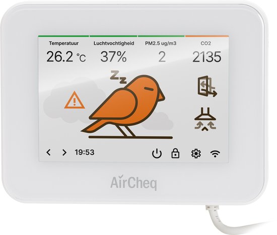 AirCheq Canairy Home | Nederlandse Kwaliteit | CO2 & Fijnstof Meter