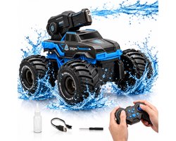 RC Bestuurbare Auto met Waterspray 15km/u - Bestuurbaar op Land en Water met Waterbestendige Afstandsbediening - RC Auto Offroad Kids- Cadeau voor Jongens & Meisjes - Afstandsbestuurbare Auto voor Buiten - Monster Truck Kinderen - Blauw - Silvergear