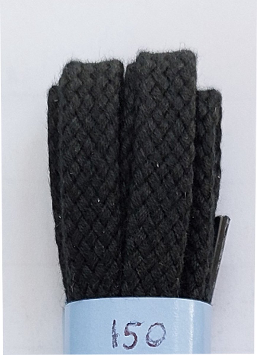 Gala Veter - Zwart - Plat - Lengte 150 cm - Breedte 8 mm - Schoenveter