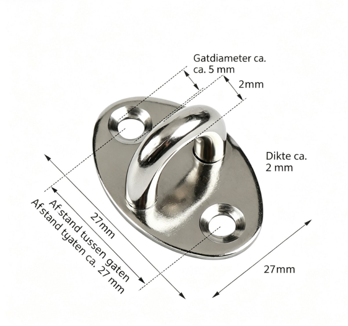 Gespen (set van 4), 4cm *2,7 cm, roestvrijstalen gespen, schroeven niet inbegrepen. Zilver.