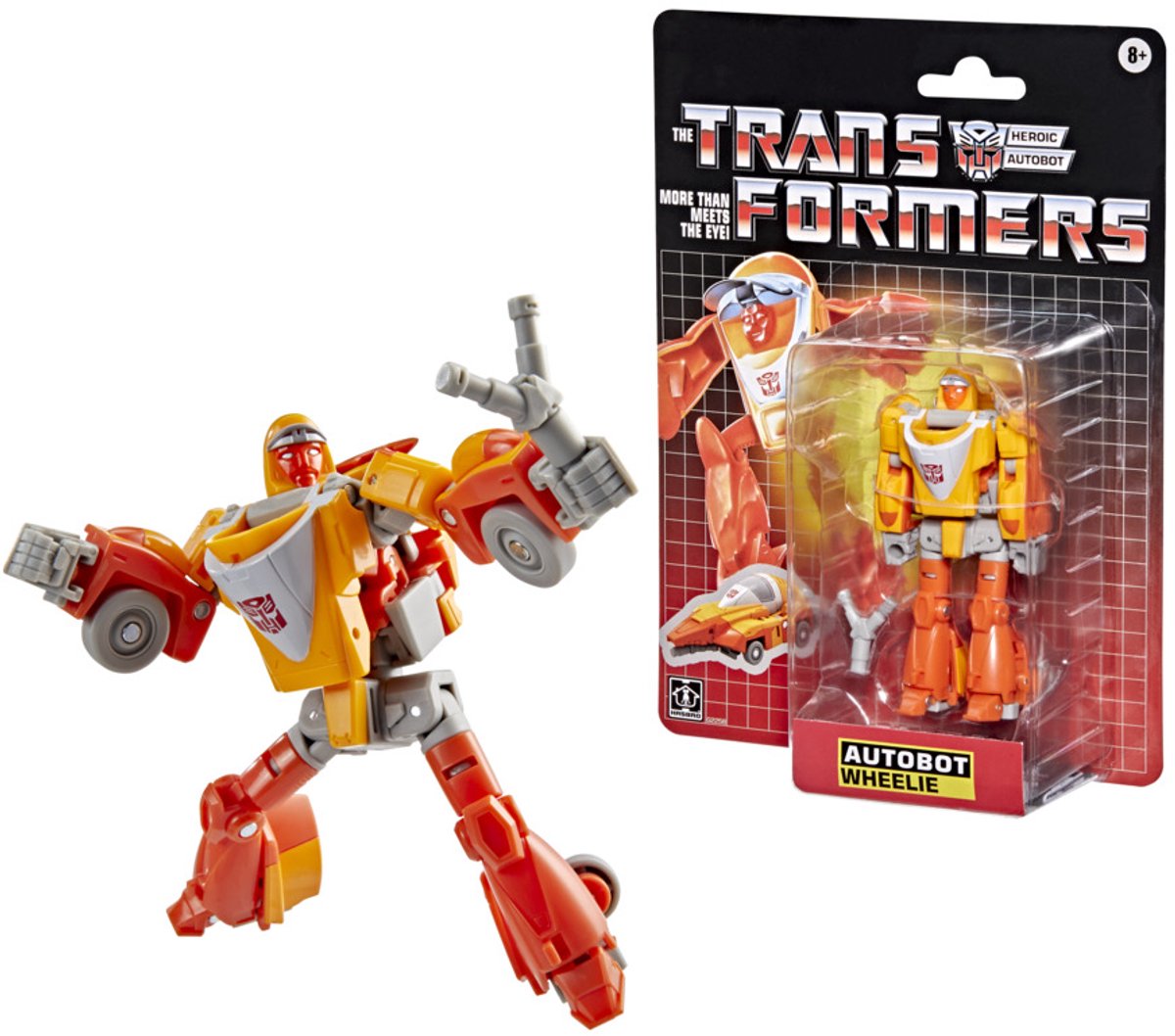 Transformers-speelgoed Retro Autobot Wheelie in G1-stijl, actiefiguur van 11 cm, robotspeelgoed voor 8+