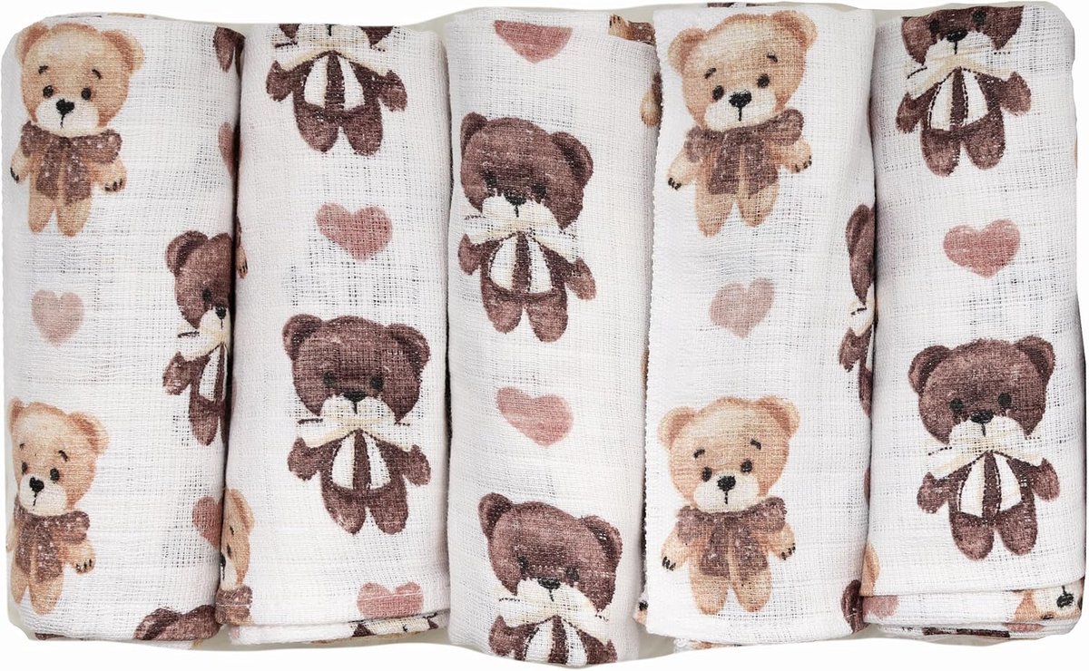 Thijox - Baby hydrofieldoeken set van 5, 70 x 80 cm, 100% katoen, Oeko-Tex gecertificeerd, multifunctionele spuugdoeken voor jongens en meisjes, ideaa