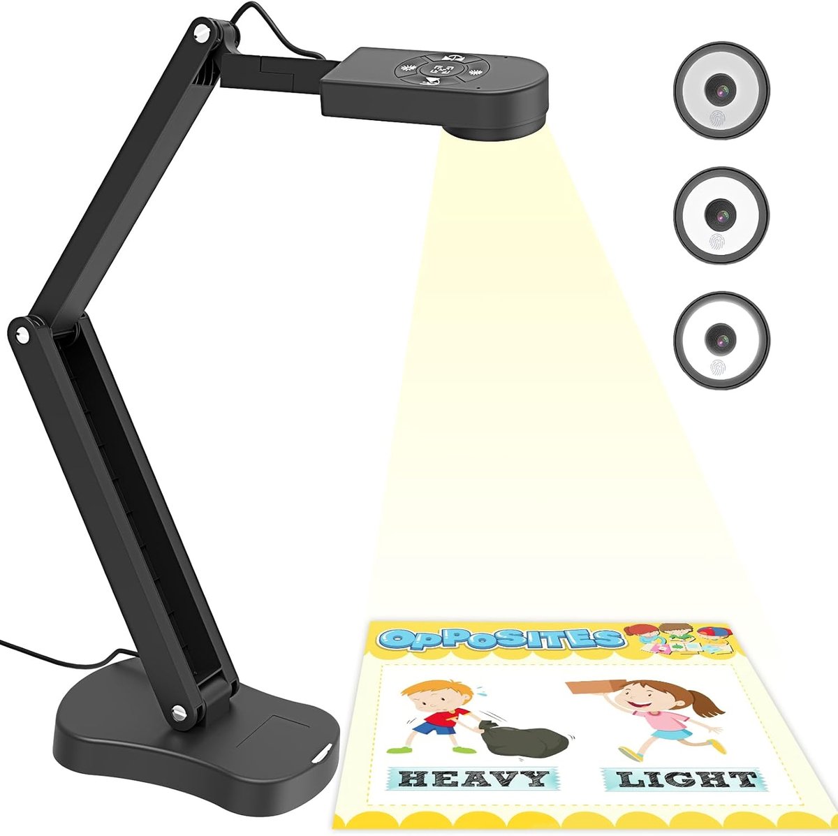 Thijox - 8MP USB Visualiser Documentcamera voor Leraar en Klaslokaal, A3 A4 Formaat, Dubbele Microfoon, LED-Licht, Beeldomkering voor Onderwijs en Afs