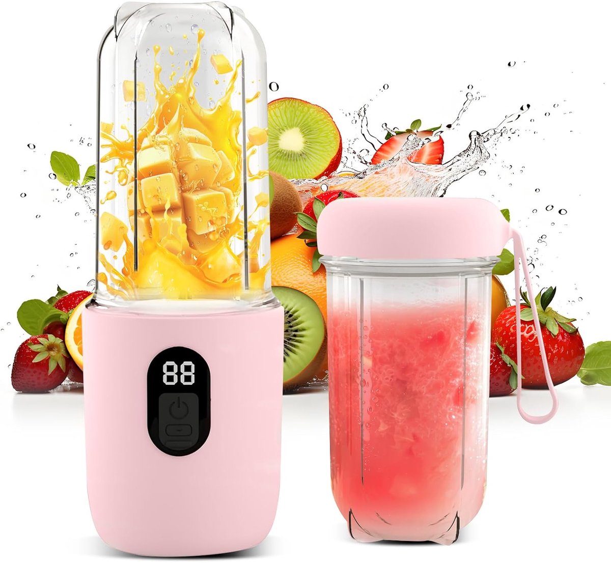 Thijox - Mini Blender Smoothiemaker Draagbare Mixer 500ml Fles Geschikt Voor Gezinnen Kamperen Sporten, Compact en Lichtgewicht, Ideaal Voor Gezonde D